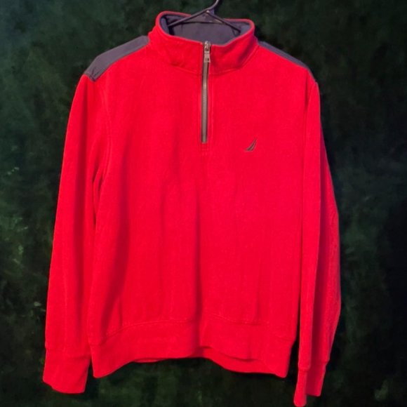 Nautica Men's 1/4 Zip Pieced Fleece Sweatshirt - Picture 1 of 4